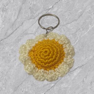 Llavero flor, a crochet